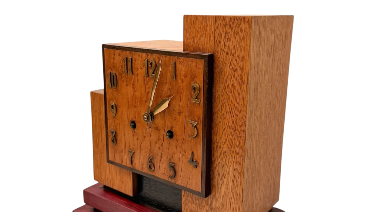 Art Deco Modernist Mantel Clock In the style of Hendrik Wouda, 1920s
